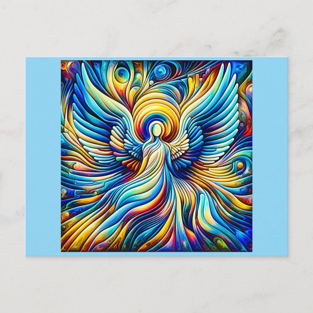 AI Abstract Illusionism Angel Expressionist Effect Postcard (Front)