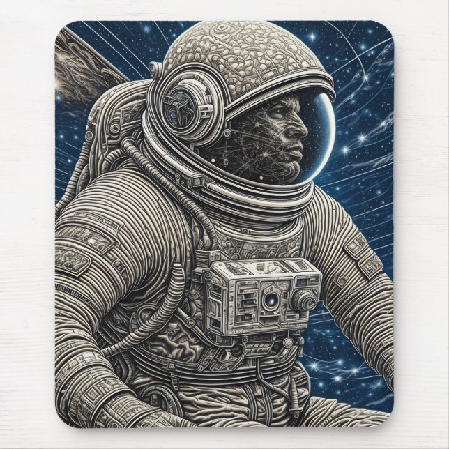 Ai Art Astronaut in Space Mouse Mat (Front)