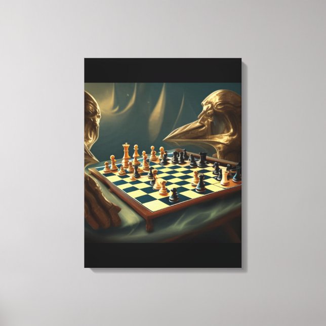 AI Art Chess Playing Itself 2023 Canvas Print (Front)
