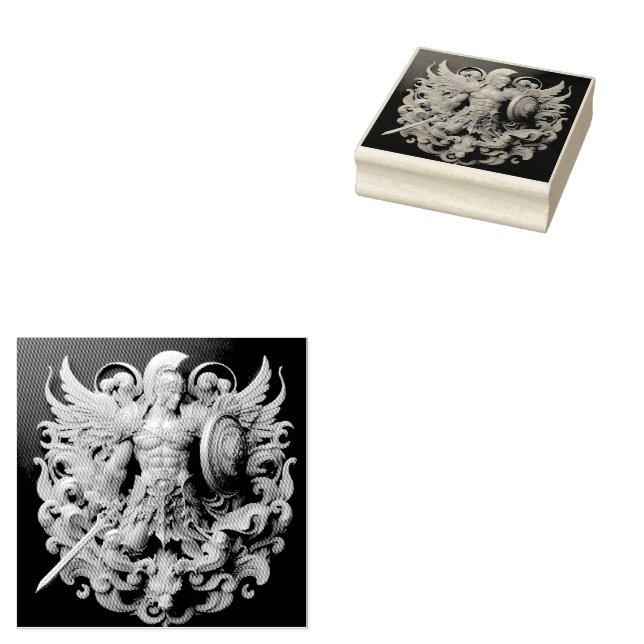 "AI Art Decoration,Fantasy Art,Sculpture-style Art Rubber Stamp (Stamped)