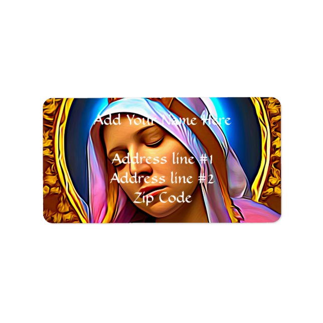 AI Art of The Blessed Virgin Mary Label (Front)