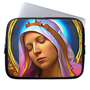 AI Art of The Blessed Virgin Mary Laptop Sleeve