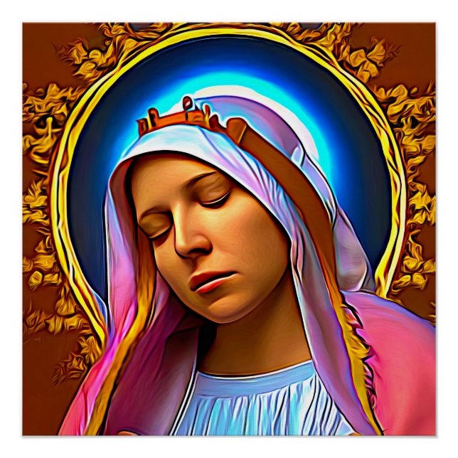 AI Art of The Blessed Virgin Mary Poster (Front)
