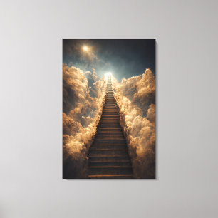 AI Art - Stairway to Heaven: Through the Storm Can Canvas Print