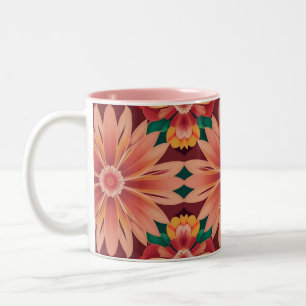 AI Art Tropical Flowers Two-Tone Mug
