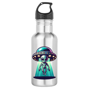 Ai Art with UFO Beaming up an Alien 532 Ml Water Bottle