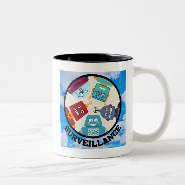 AI (Artificial Intelligence) - Surveillance Two-Tone Coffee Mug (Right)