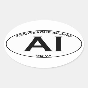 AI - Assateague Island Oval Logo Oval Sticker