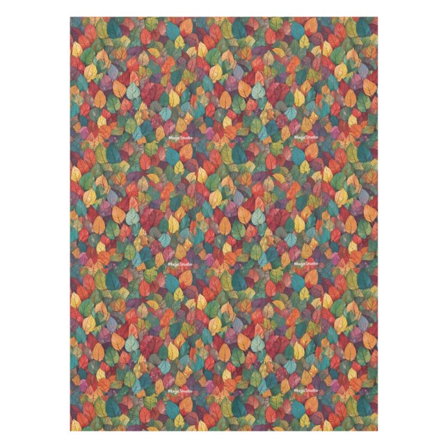 AI Autumn Leaves Tablecloth (Front)