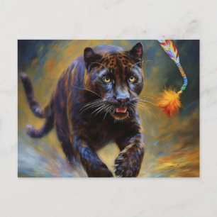 AI black panther cat Postcard