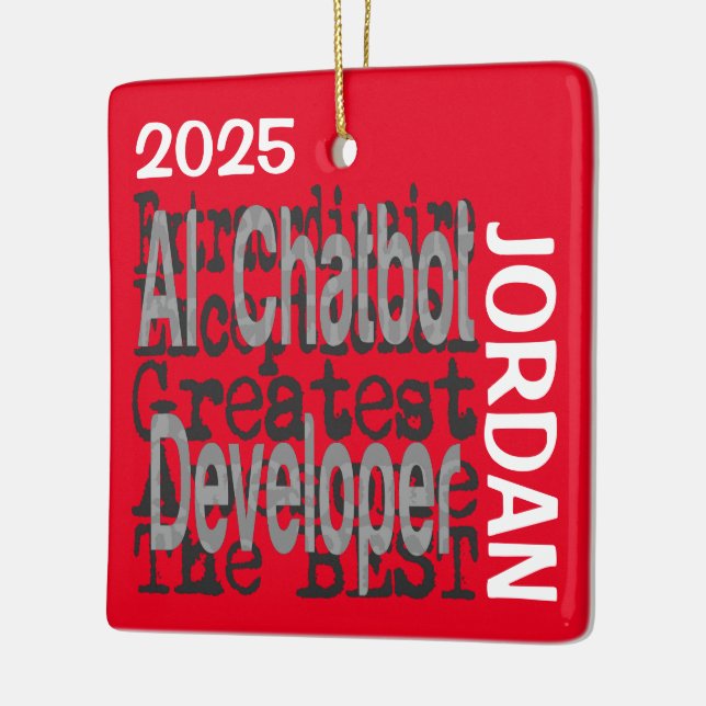 Ai-Chatbot Developer Extraordinaire CUSTOM Ceramic Ornament (Left)