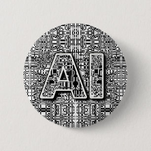 AI Chip Art 6 Cm Round Badge