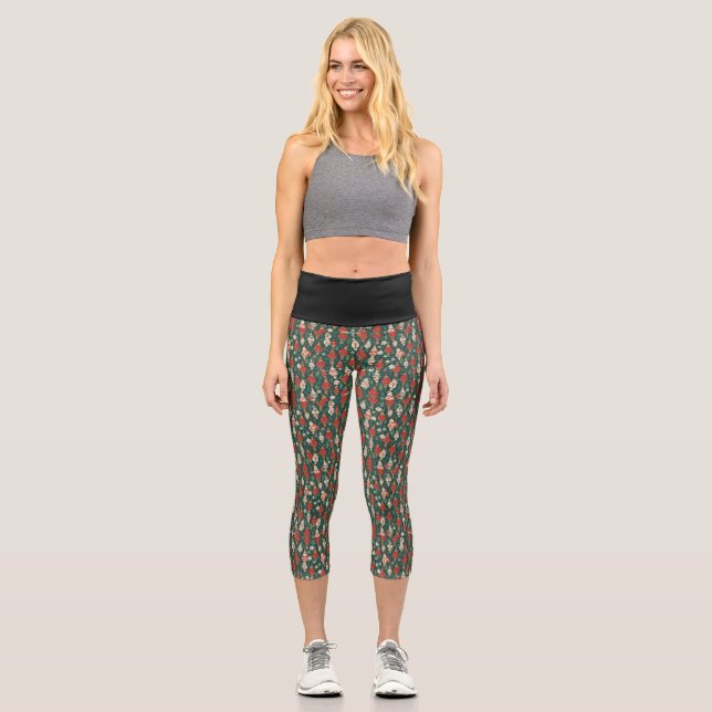 AI Christmas Ornament Pattern Leggings (Front)