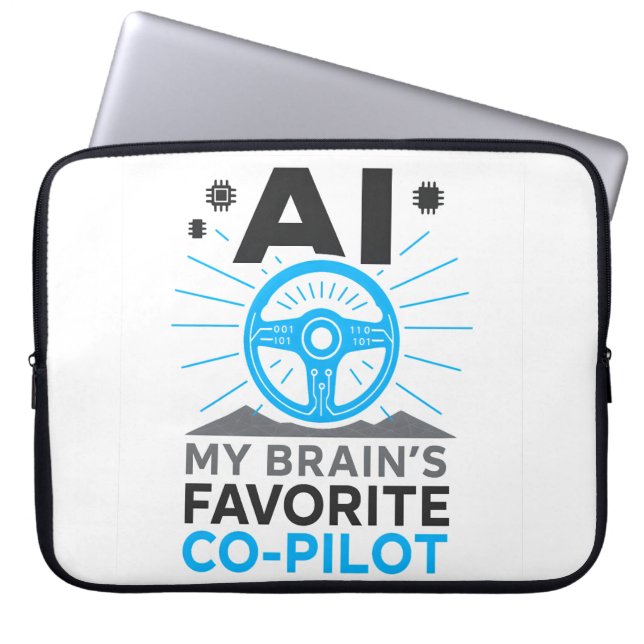 AI Co-Pilot – My Brain’s Smart Partner Laptop Sleeve (Front)