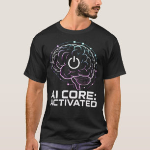 AI Core Activated Cyberpunk Digital Brain T-Shirt
