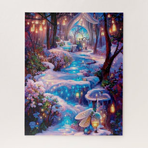AI-created, Winter Fairy Forest Jigsaw Puzzle
