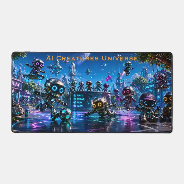 AI Creatures Universe  Desk Mat (Front)
