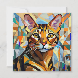 AI Cubism Cat Holiday Card