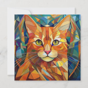 AI Cubism Cat Holiday Card
