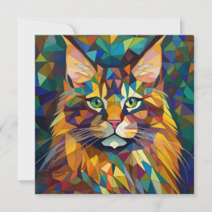AI Cubism Cat Holiday Card
