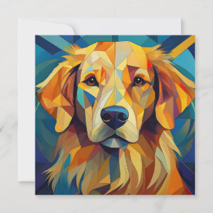 AI Cubism Dog Holiday Card