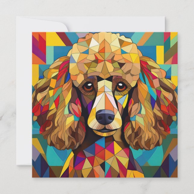 AI Cubism Dog Holiday Card (Front)