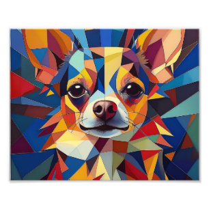 AI Cubism Dog Photo Print