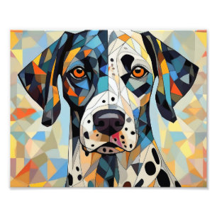 AI Cubism Dog Photo Print