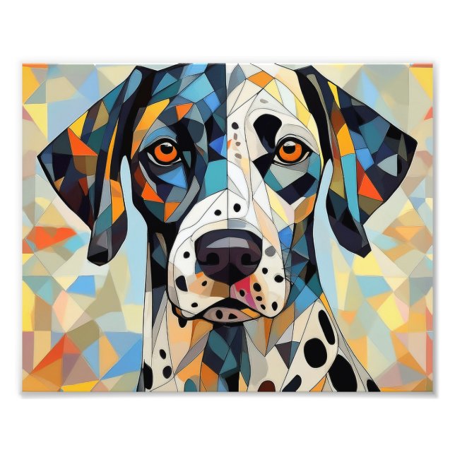 AI Cubism Dog Photo Print (Front)
