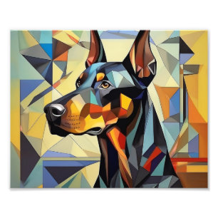 AI Cubism Dog Photo Print