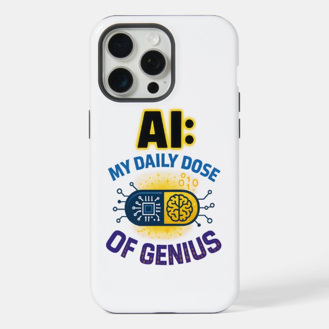AI Daily Genius – Smart Dose of Intelligence iPhone Case (Back)