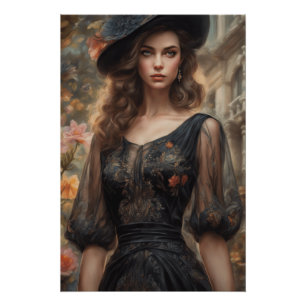 AI-Designed Little Black Dress - Vintage Style Art Poster