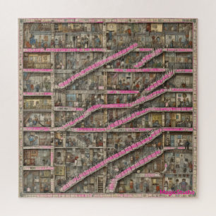 AI Detailed Multiple Mini Rooms Puzzle