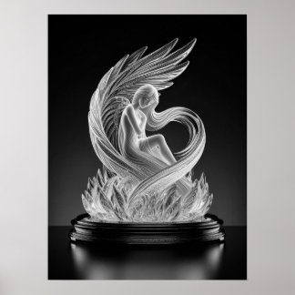 AI Digital Crystal Angel Poster