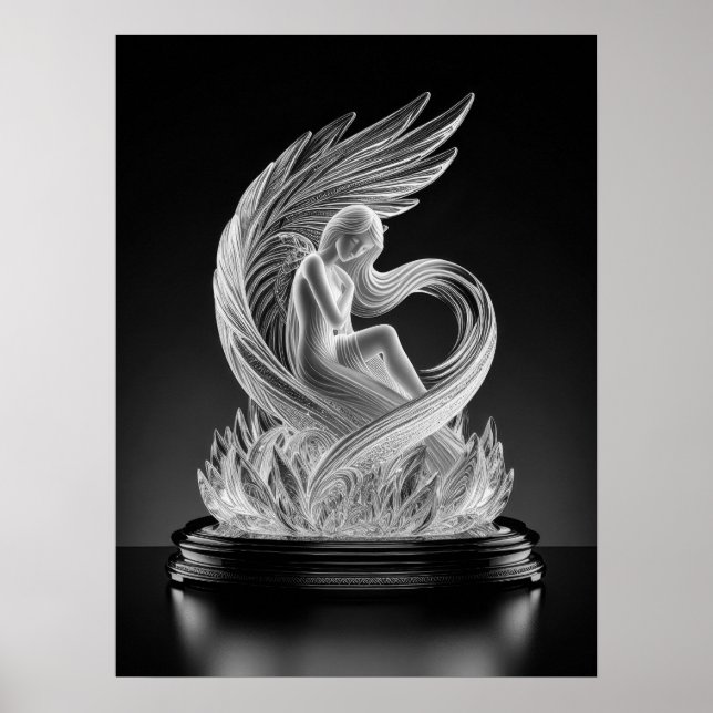 AI Digital Crystal Angel Poster (Front)