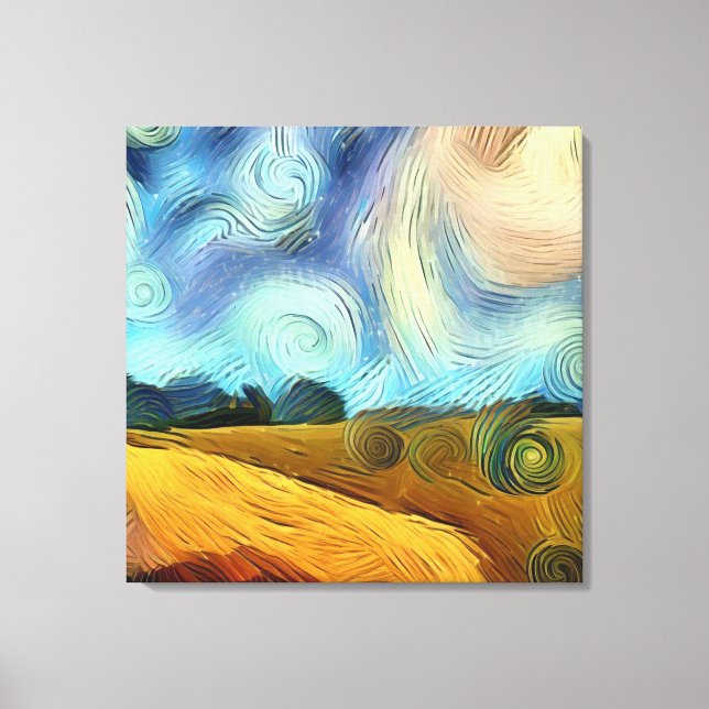 AI Digital Vincent Van Gogh Style Artwork Canvas Print (Front)