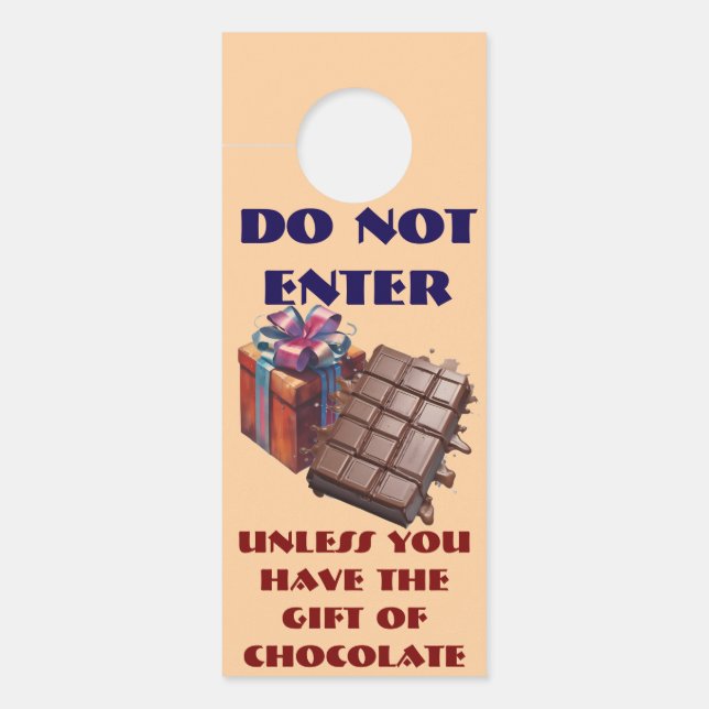 AI Do Not Enter Without Chocolate Door Hanger (Front)