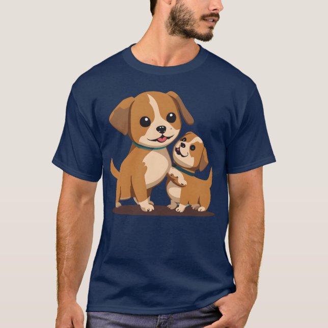 AI Dog vintage retro T-Shirt (Front)
