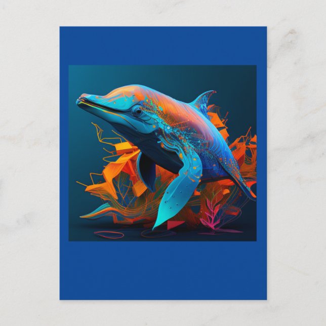 AI DOLPHIN SWIM #1 POSTCARD (Front)