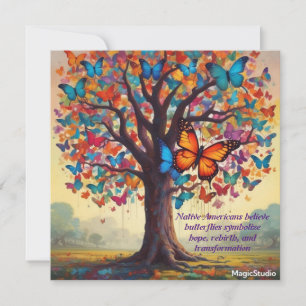 AI Downloadable Butterfly Tree Hope Card