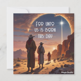 AI Downloadable For Unto Us Is Born This Day Card