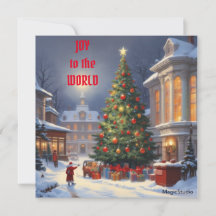 AI Downloadable Joy to the World Christmas Card