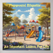 AI Downloadable Playground Etiquette Life Poster