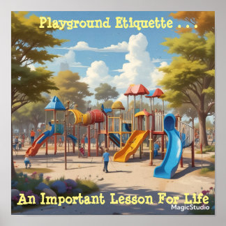 AI Downloadable Playground Etiquette Life Poster
