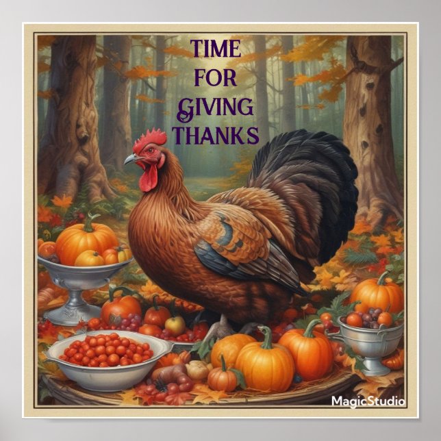 AI Downloadable Time for Giving Thanks Poster (Front)