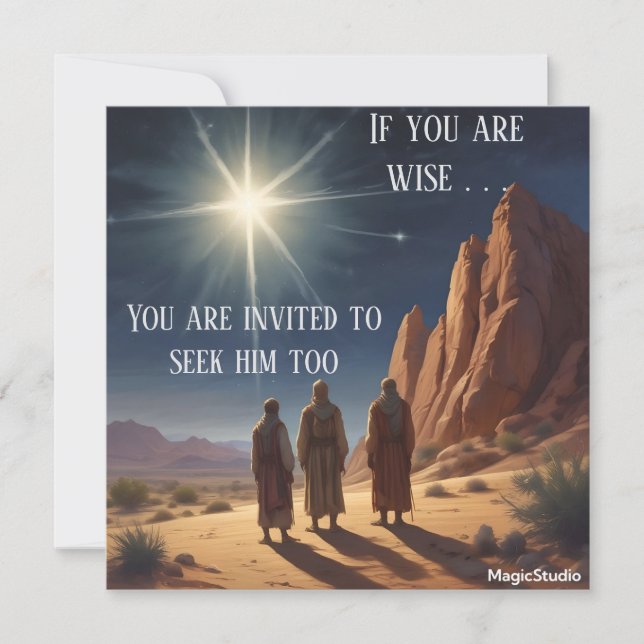 AI Downloadable Wise Men Invited to Seek Him Card (Front)