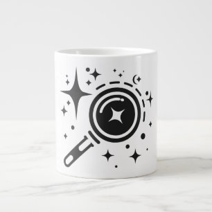 AI emblem Sparkle stars, beacon of the digital age Large Coffee Mug