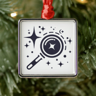 AI emblem Sparkle stars, beacon of the digital age Metal Tree Decoration