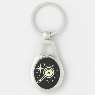 AI emblem Sparkle stars, beacon of the digital era Key Ring