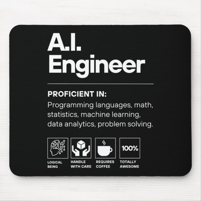 Ai Engineer Funny  Mouse Mat (Front)